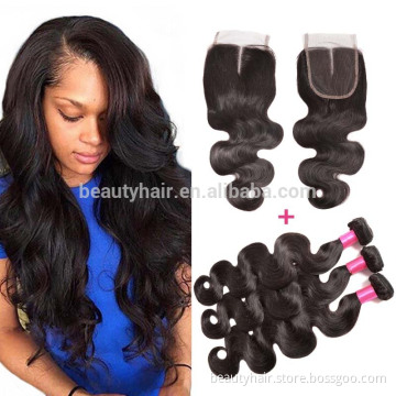 Factory Direct Supply Middle Part Brazilian Hair Swiss Frontal Lace Closure With Bundles